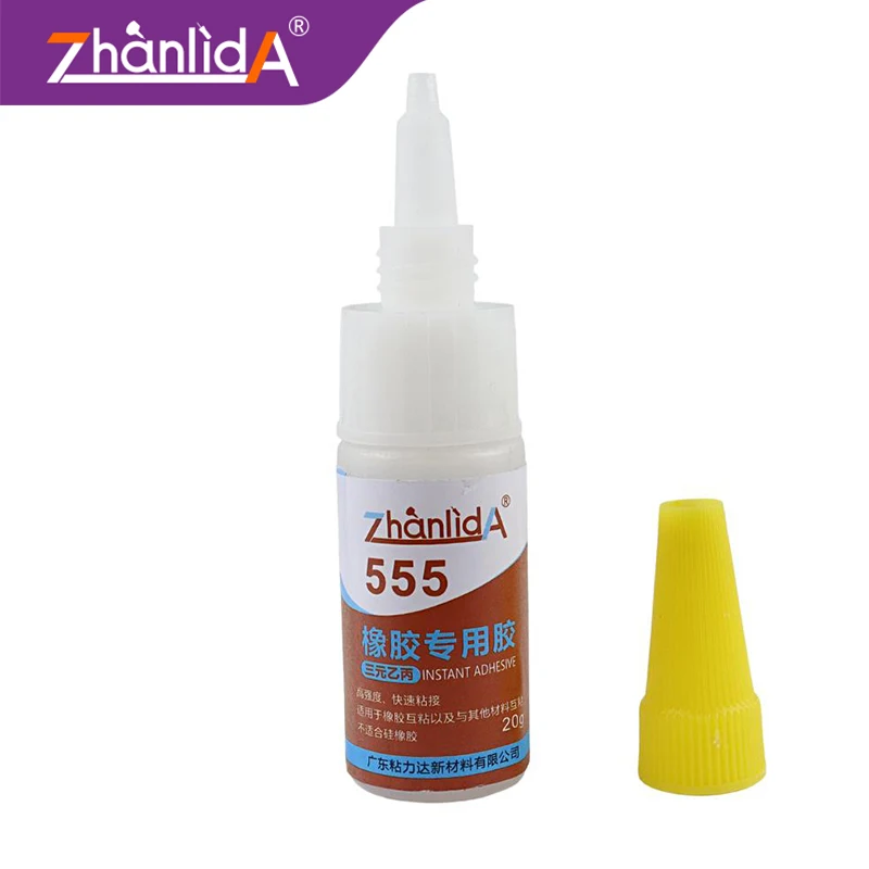 20g ZHANLIDA 555 EPDM Glue Quick-Drying Strength Plastic Rubber Car Sealing Strip Bonding Metal Wood Instant Adhesive