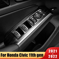 for honda civic 11th gen 2021 2022 stainless steel car window control panel glass lift switch cover trim car styling accessories