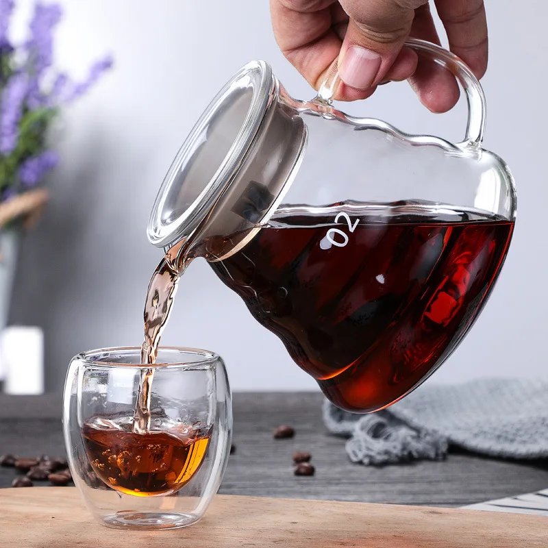 

Glass Coffee Pot Cloud Shaped Coffee Kettle Reusable Coffee Pot Heat Resistant Teapot Coffee Utensils 360/600/800ml