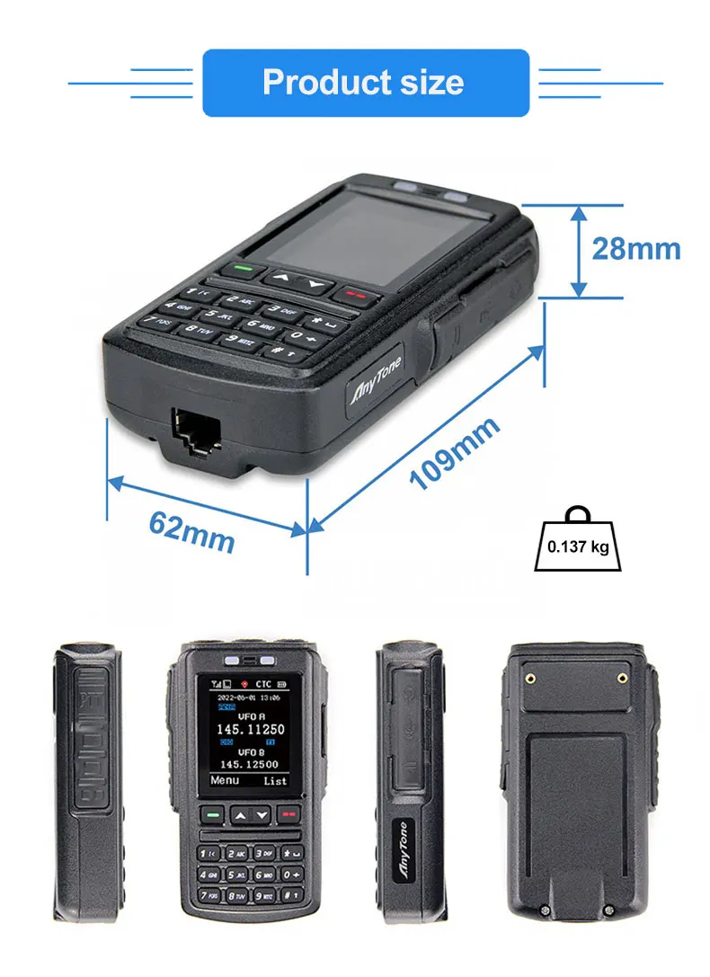 Anysecu Wireless Microphone BT-01 for ANYTONE AT-D578UV PRO AT-D578UVIII PRO AT-D578UV PLUS AT-D578UVIII PLUS DMR Digital Radio