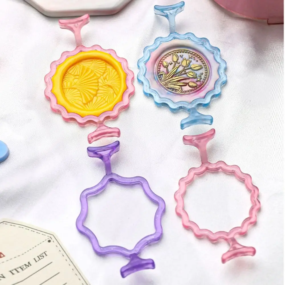 

DIY 2.5cm Reusable Resin Wax Sealing Holder Creative Envelopes Crafts Tool Flower Shape Retro Handcraft Accessories