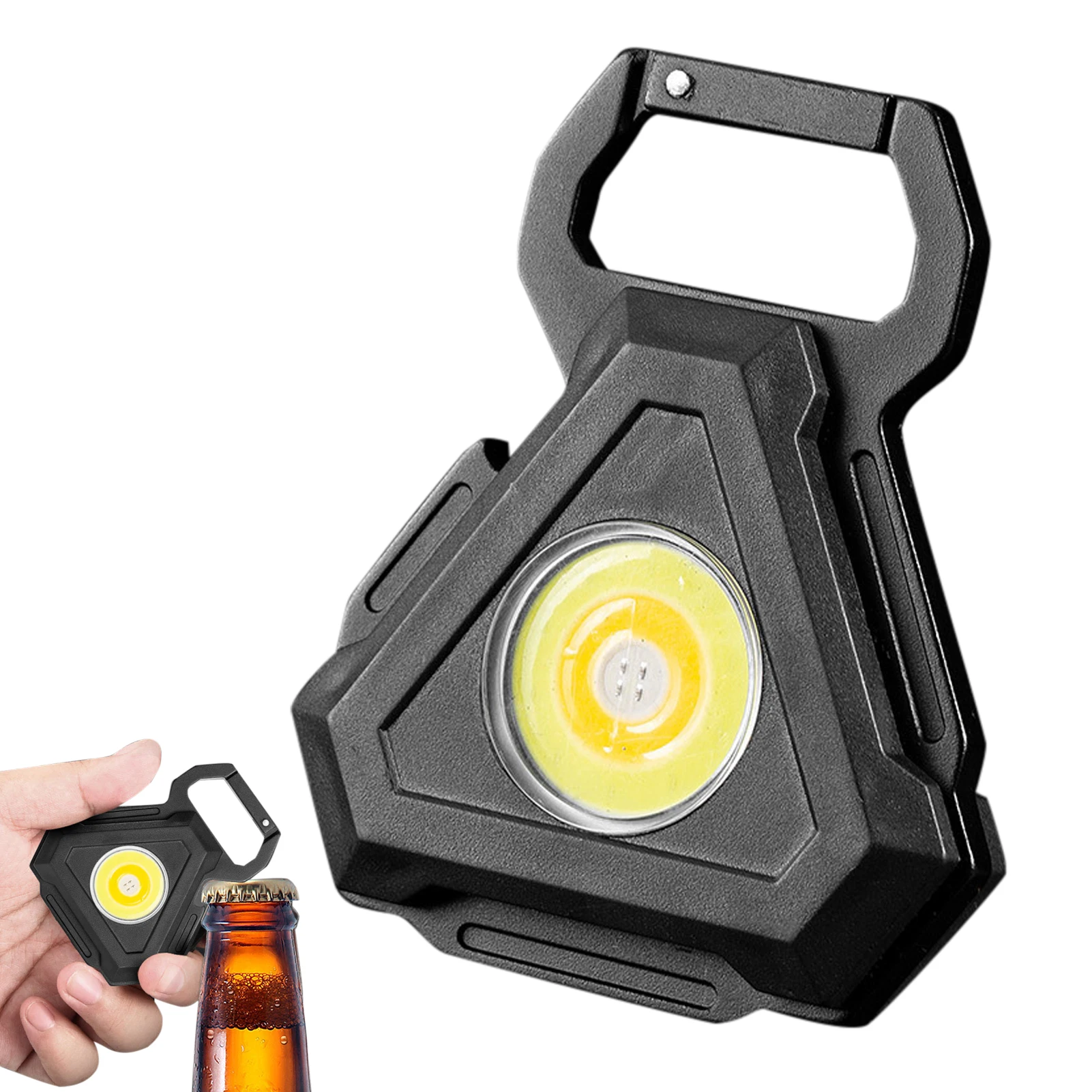 

Portable COB Pocket Light 500lm Bright Rechargeable Keychain Mini Flashlight Portable Pocket Light With Collapsible Bracket For