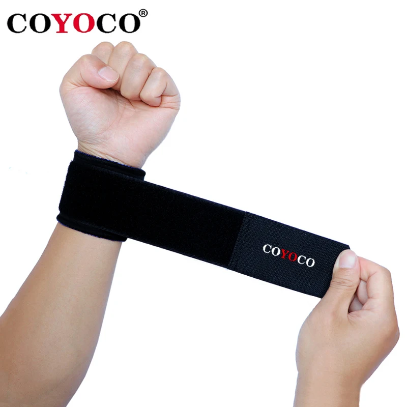 1 Pcs Neoprene Wrist Support Double Compressible Wristband Bracers COYOCO Professional Sports Protector Nylon Guard Black