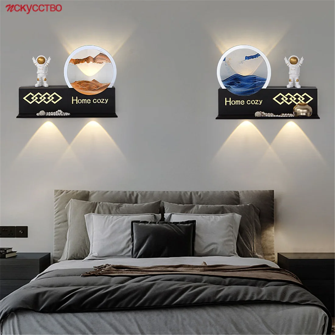 

Nordic Creative Quicksand Round Led Wall Lamp Minimalism Living Room Sofa Decoration Corridor Hallway Sconce Loft Indoor Light