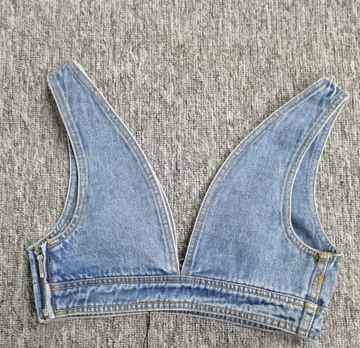 

2023 new women's denim top summer trend slim-fit swimsuit sexy bikini top
