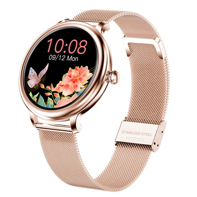 

Smart Watch NY33 Fashion Female Smartwatch Stainless Steel Heart Rate Monitor Fitness Tracker Sport For Ladies Girls Women