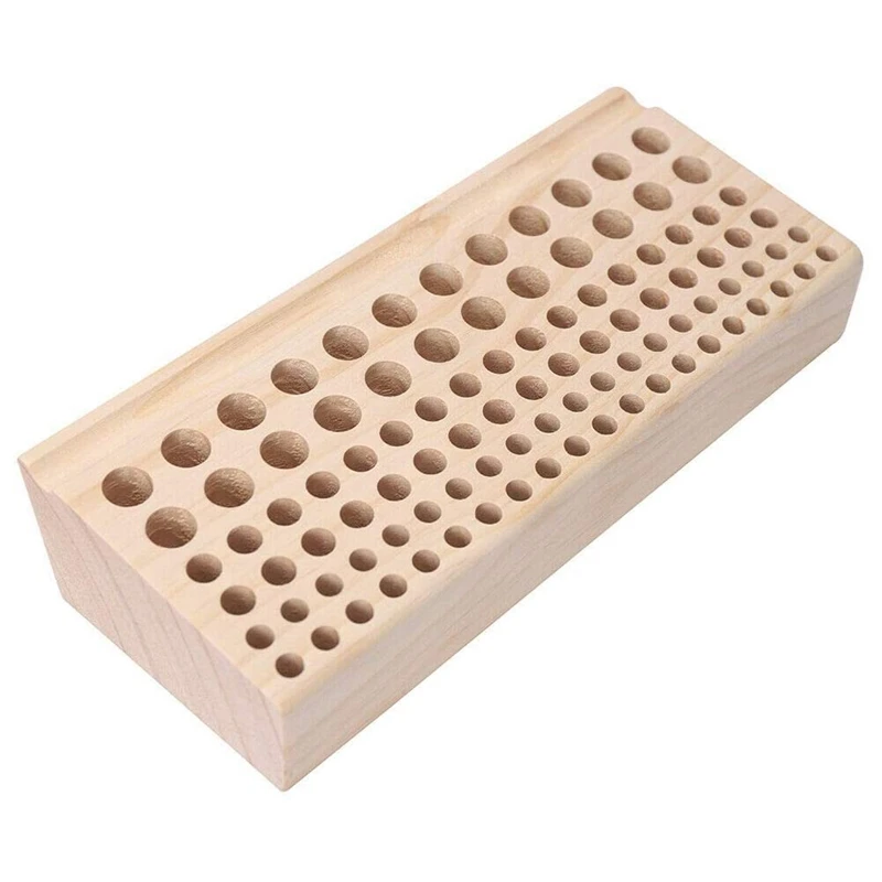 

Leather Puncher Holder, 98 Holes Wooden Leather Craft Tools Holder Organizer Leather Stamping Punching Tool