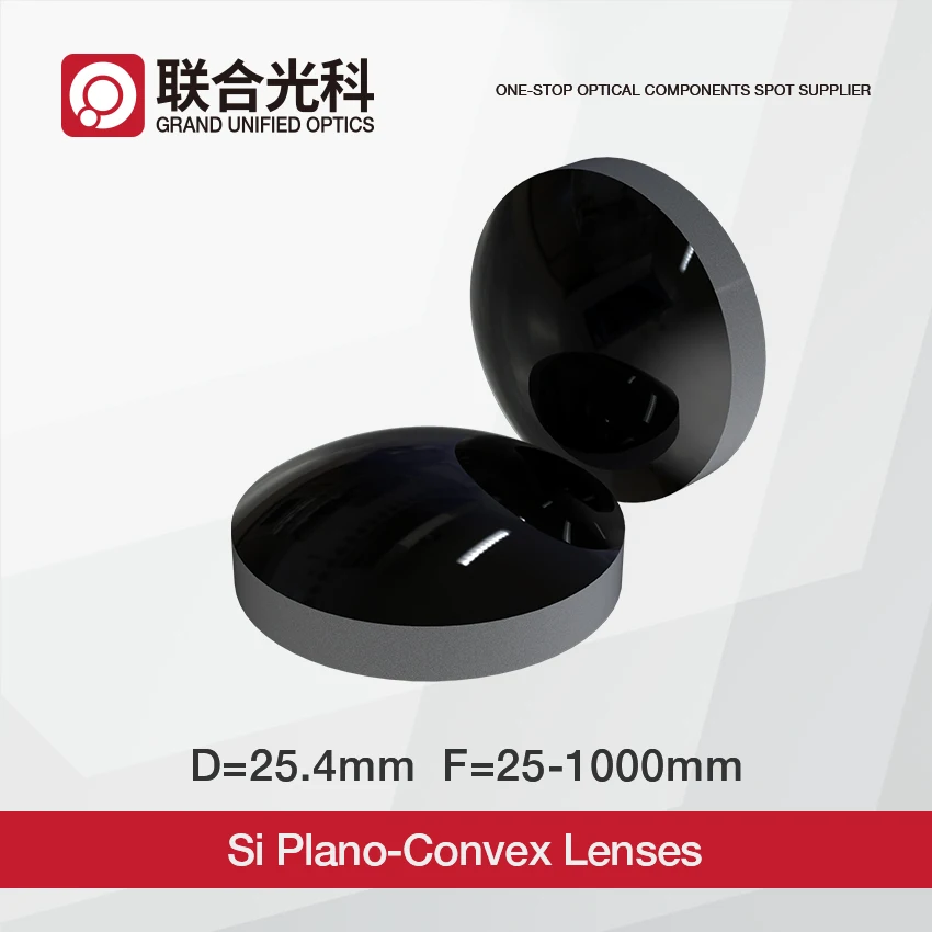 

D25.4mm Infrared Silicon Plano Convex Lenses FL25mm to 1000mm Uncoated Optical Components