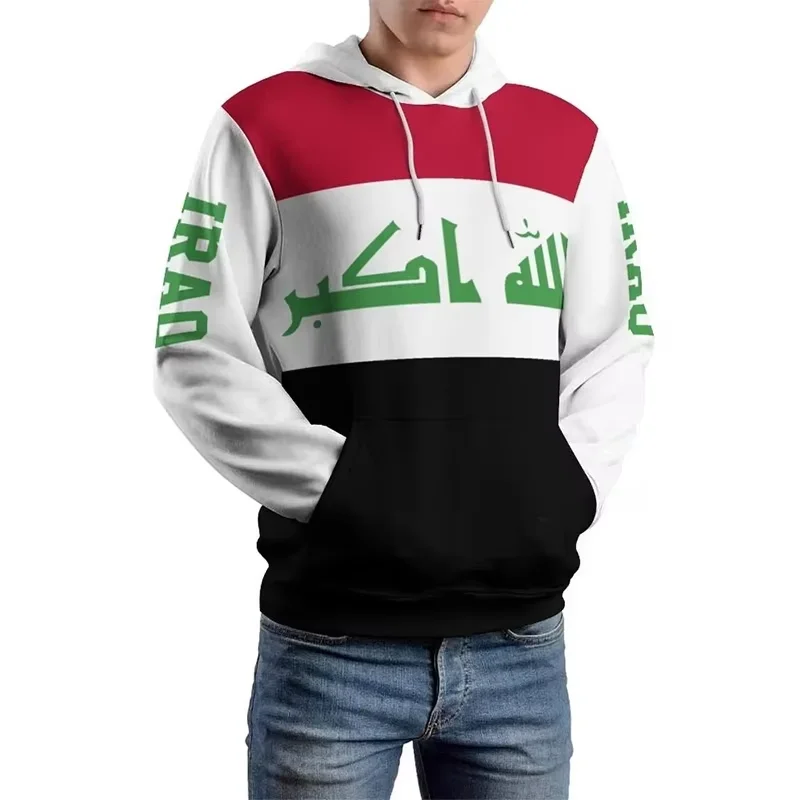 Флаг страны Ирака 3D толстовка из полиэстера крутая мужская и женская в стиле