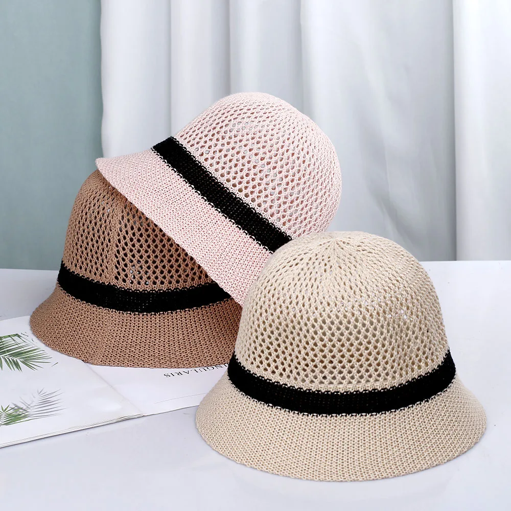 

New Hollow Ventilation Foldable men's Hats Cap Male Korean hat Ladies Hat women's Hats for the Sun Beach Hat Patchwork Woman Hat