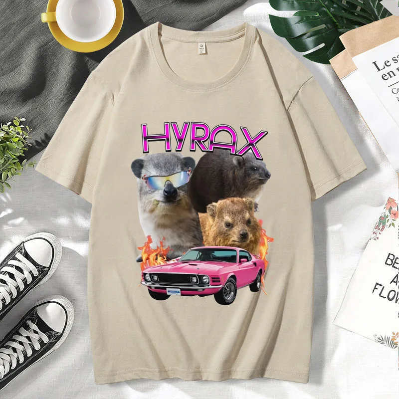 Stylish Hyrax T Shirt Men's Women's Hip Hop Funny Meme Mom Dad Vintage T-shirt Fashion Casual Tee Shirts Short Sleeve Streetwear
