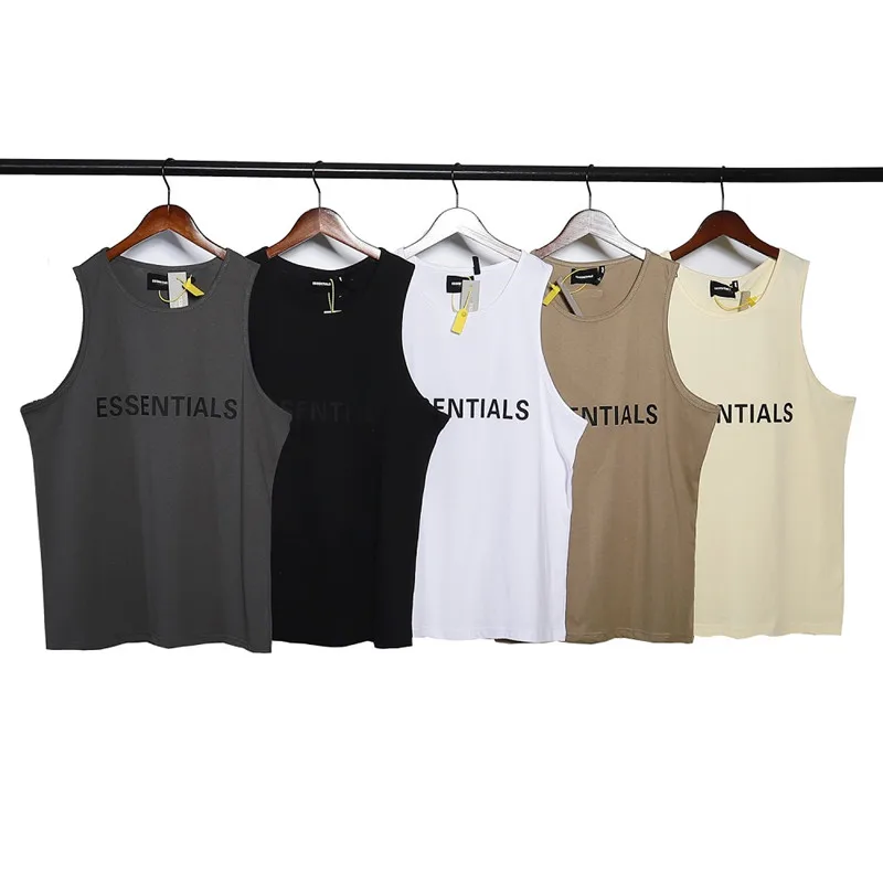 

Essentials Men's Tank Tops Oversized Fitness Vest Rubber Letters Sleeveless Shirt Summer cotton Basketball Uniform
