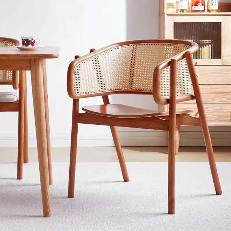 Винтажный обеденный стул из ротанга дизайнерский минимализм кресла для гостиной