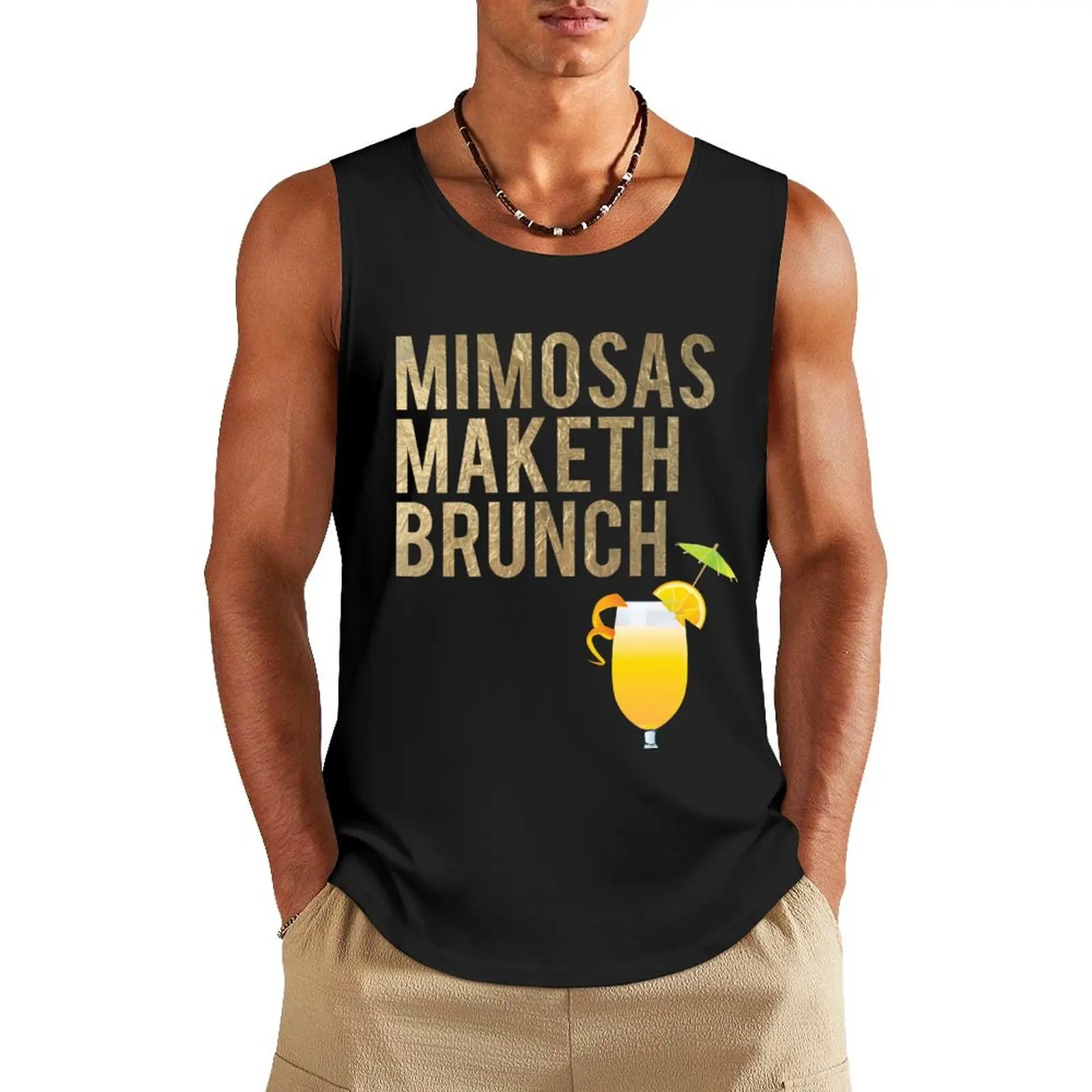Майка Mimosas Maketh Brunch футболка для фитнеса мужская рубашка без рукавов летняя с