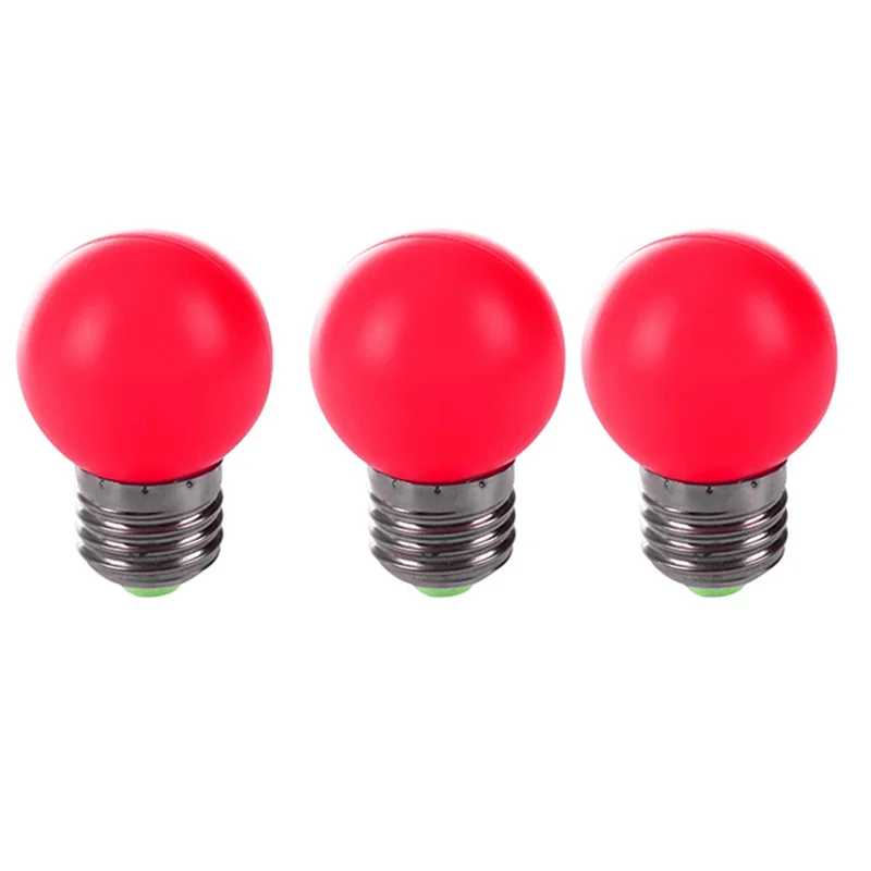 

3X E27 LED Light Warm Red Bulb Plastic Bulb (0.5W Power Red)