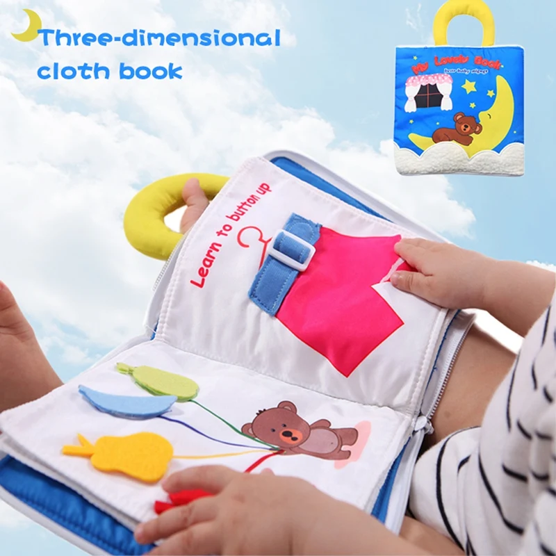 

Тканевая книга для детей, мягкая моющаяся 3D интерактивная книга для родителей и детей, книга для раннего обучения