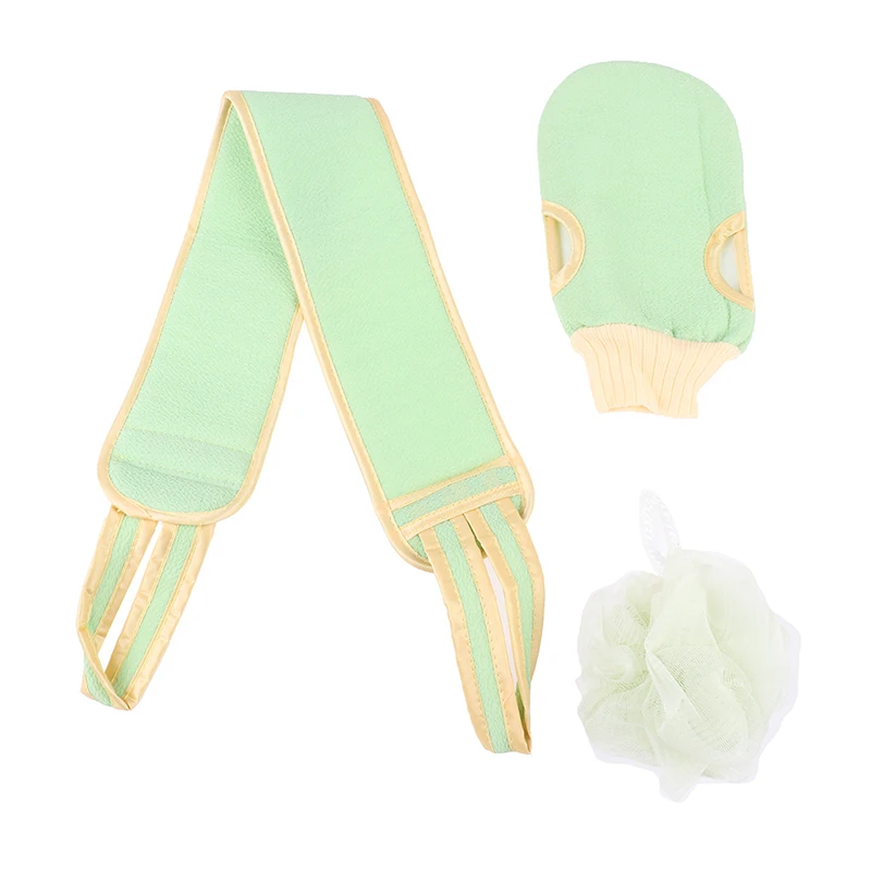 

3pcs/set Shower Ball Back Scrubber Soft Exfoliating Skin Bath Towel Gloves Brush Body Cleaning Washcloth For Home Hotel Bathroom