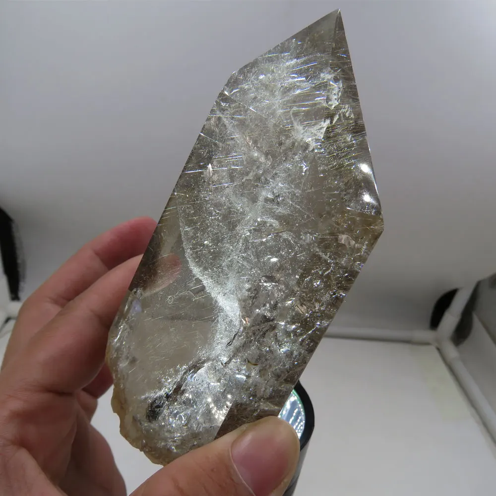 

297g New AAA Natural Dark Smoky Rutile Rutile Hair Quartz Crystal Wand Reiki Healing Fortune Power Stone Mineral Specimen 2022