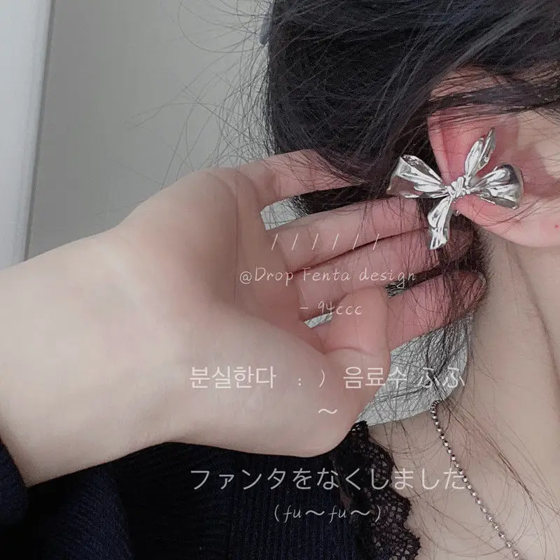 

Metal Bowknot Earrings for Women Elegant Bow Stud Earrings Fashion Jewelry Female Minimalism Delicate Earring Vintage Ear Studs