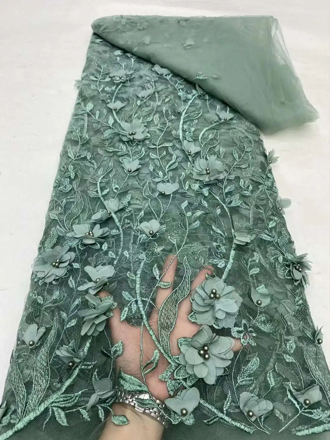 Французская Тюлевая кружевная ткань 2024 Высококачественная африканская с 3D