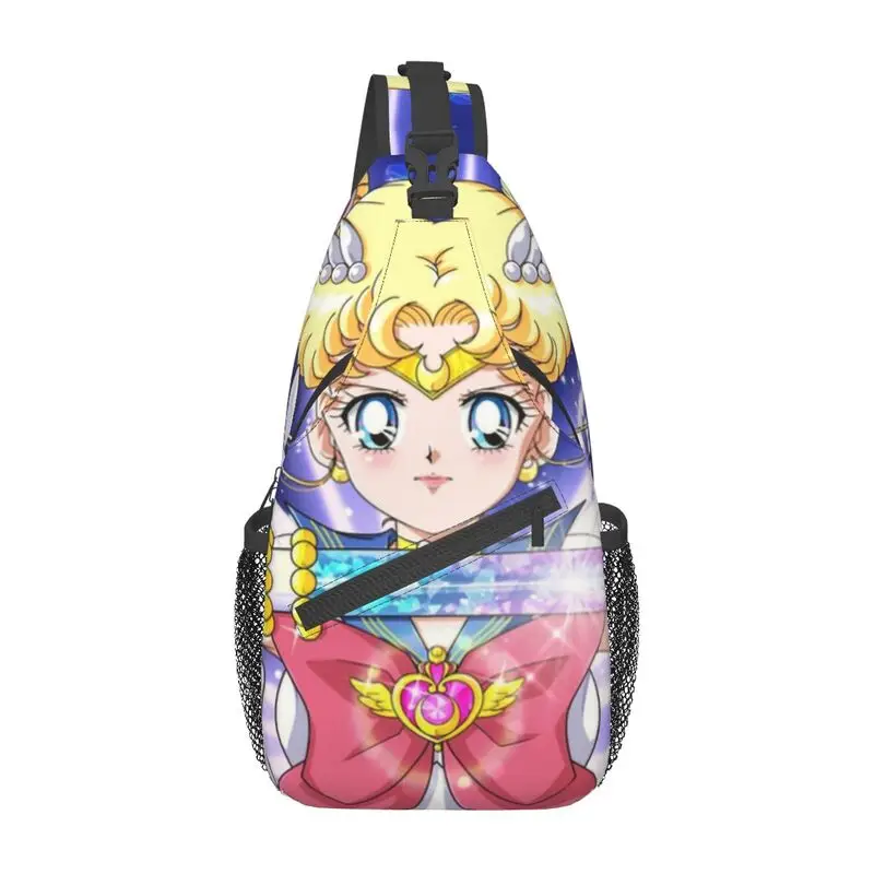 

Cool Usagi Tsukino Moon Sailors Sling Bags for Travel Hiking Men Japanese Anime Chest Crossbody Backpack Shoulder Daypack