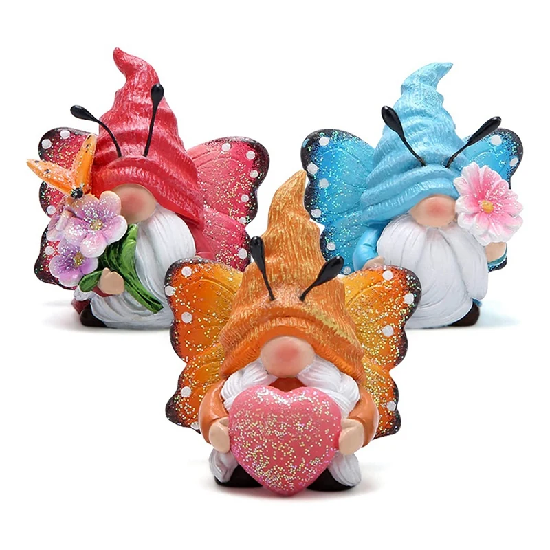 

3PCS Spring Butterfly Gnomes Decorations Butterfly Decor Gifts Summer Butterfly Gnomes Figurine Decorations Home Table