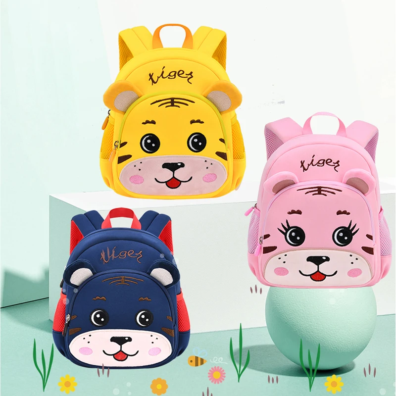 Children's Backpack Boy Kindergarten School Bag mochila infantil Cartoon Tiger Kids Backpack for Girls Toddler Anti-lost Bagpack