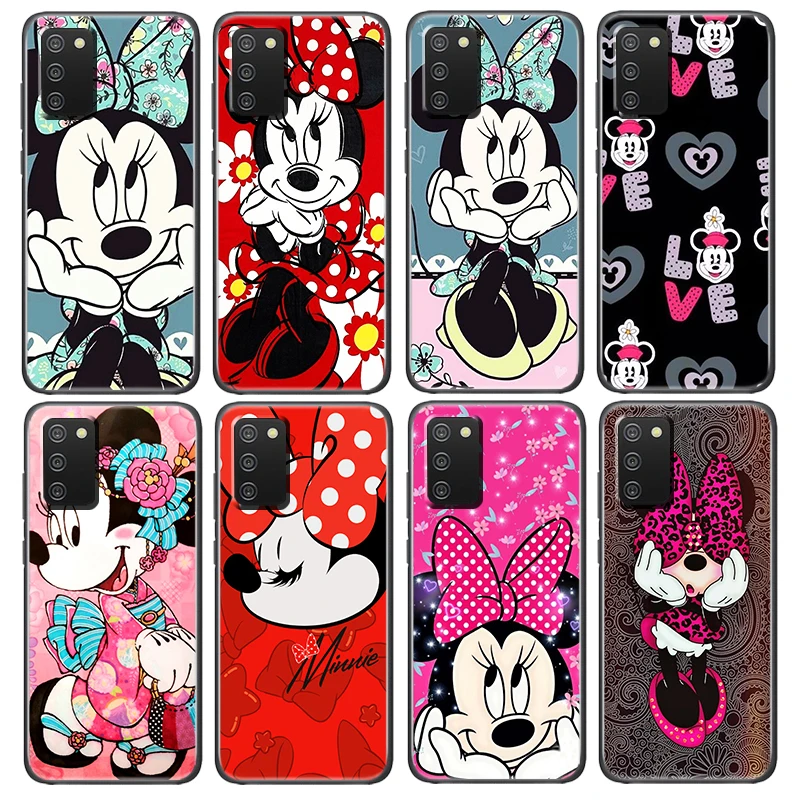 

Disney Minnie Mouse Black Phone Case For Samsung A73 A72 A71 A54 A53 A52 A51 A42 A33 A23 A22 A21S A13 A04 A03 5G