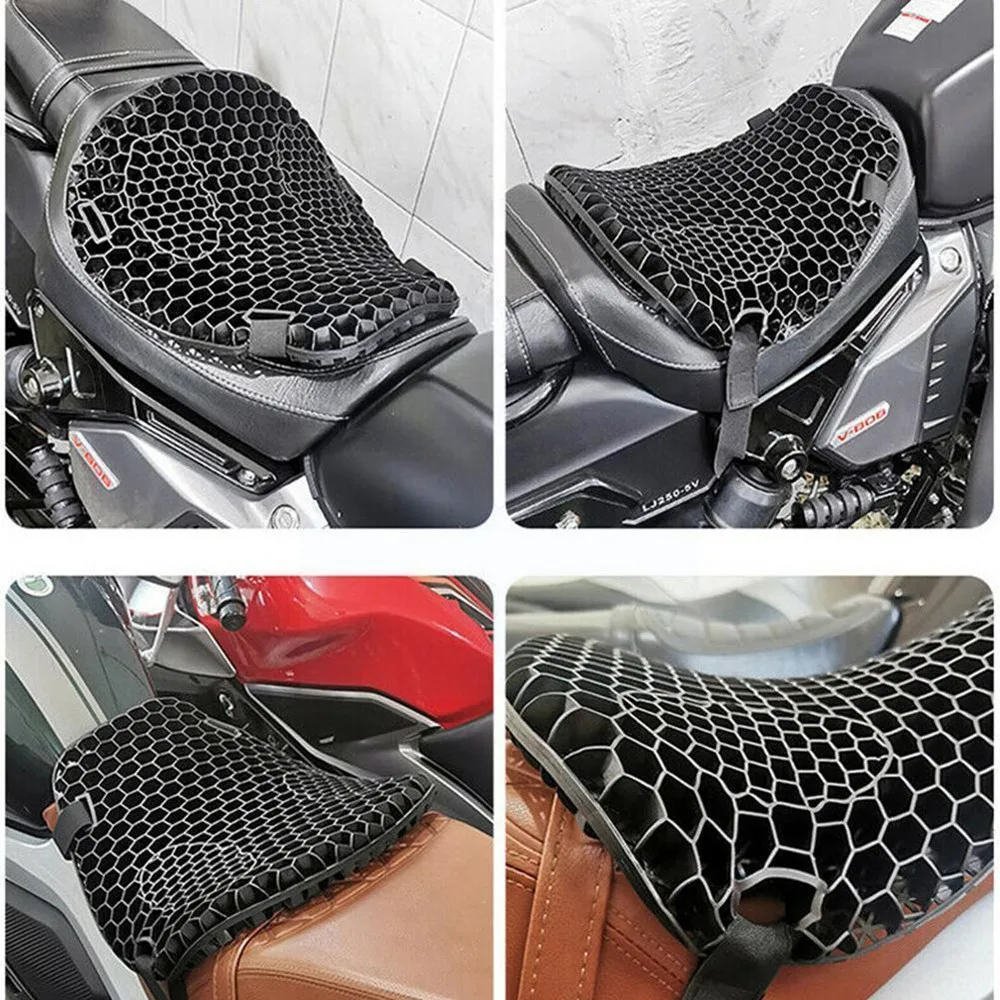 

Motorcycle Seat Cushion 3D Mesh Fabric Comfort Honeycomb Autobike Decompression Cover Shock Absorbing Pressure Relief Cushion