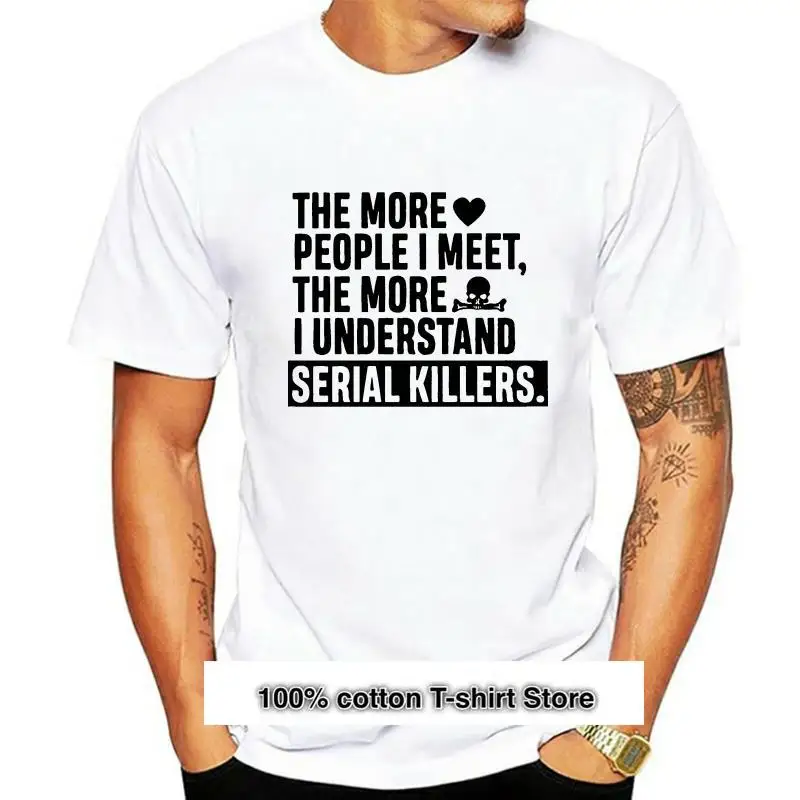 

Camiseta gris de UNDERSTAND SERIAL KILLERS, camisa personalizada con estampado de calavera gótica, Unisex