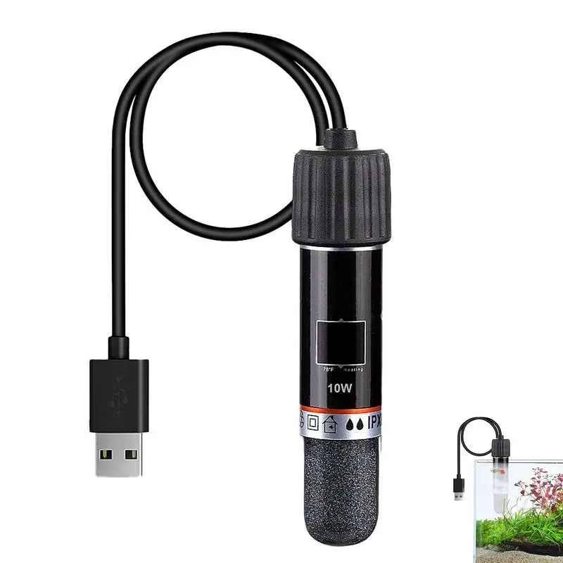 

Fish Tank Heater Submersible Aquarium 10W Heater Mini Fish Turtle Tank Heater USB Powered Adjustable Temperature Mini Aquarium