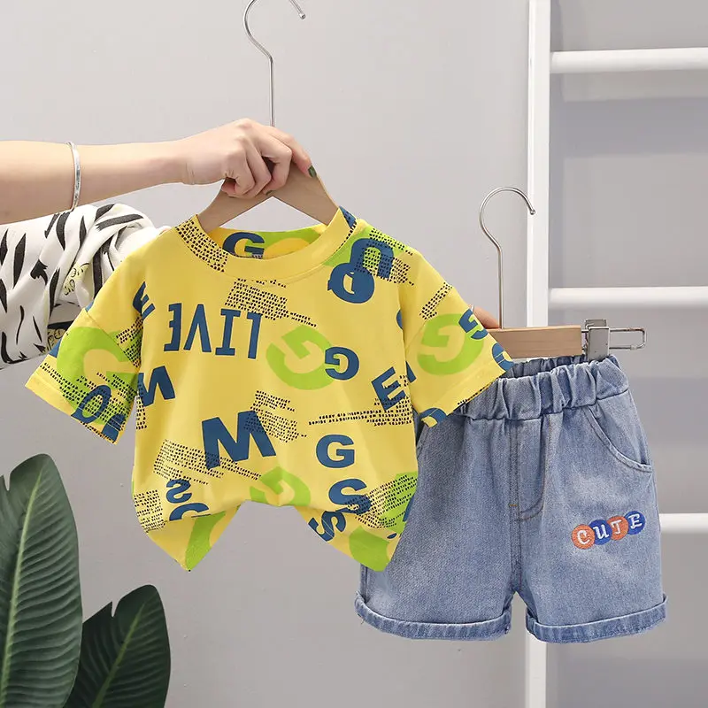 

NEW Summer Children Infant Boys Clothes Cartoon Printe T-Shirt Shorts Cotton Toddler Fashionable Clothing Kids Tracksuits