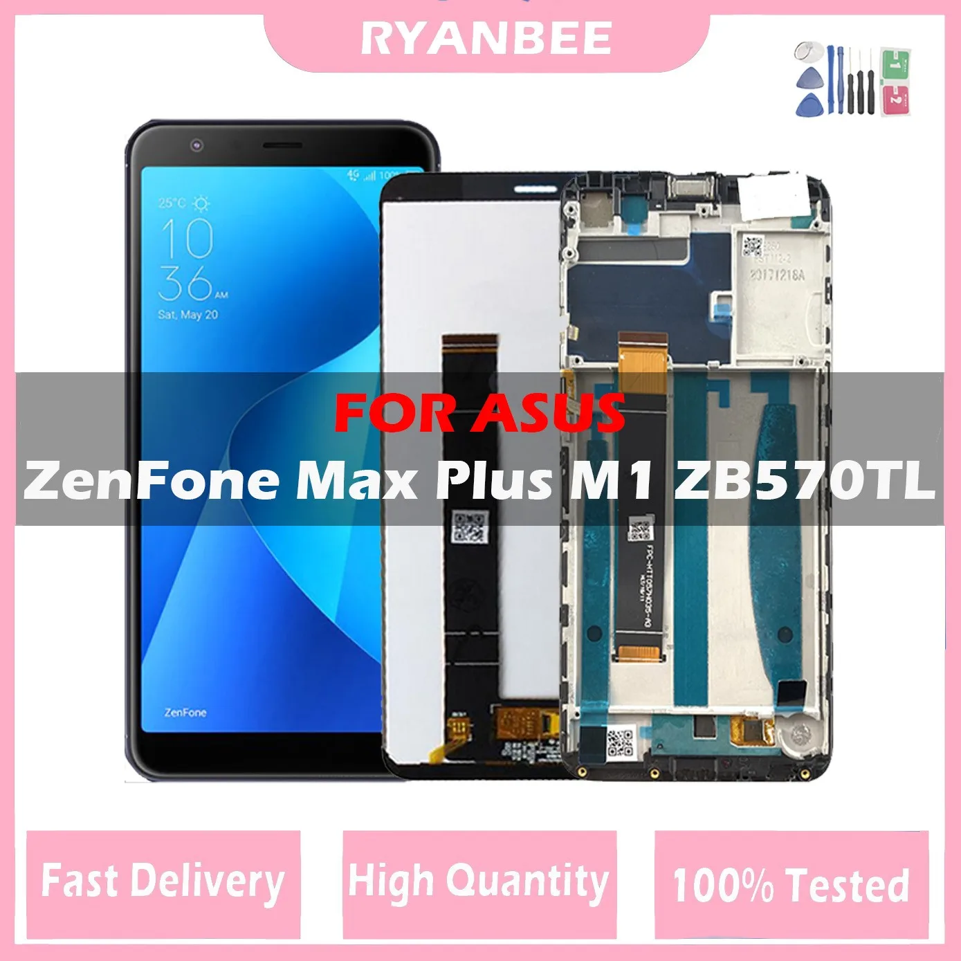 ЖК-дисплей 5,7 дюйма для ASUS ZenFone Max Plus M1 ZB570TL X018DC X018D, ЖК-дисплей, сенсорный экран, дигитайзер, датчик, стекло в сборе с рамкой