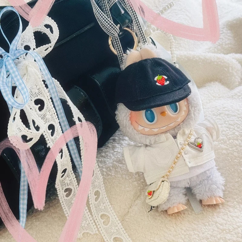 Kawaii Labubu Macaron Сидящая искусственная виниловая серия хлопковая Кукла Плюшевая