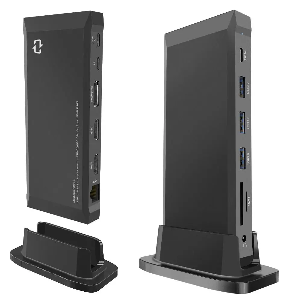 

13 in 1 Laptop PC Ethernet Adapter USB 3.0 Card Reader 4K Dual HDMI DP Type C HUB USB-C Splitter Dock Station