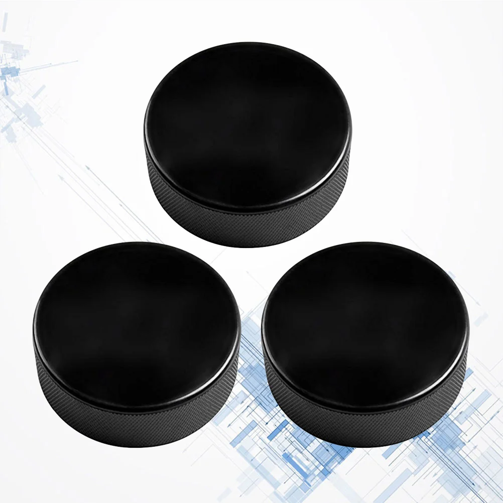 

3pcs Natural Rubber Ice Hockey Pucks Standard Hockey Balls Sports Supplies for Practicing Training Game (Black)