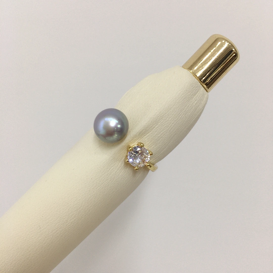 ZHBORUINI 2024 кольцо с натуральным пресноводным жемчугом модное и элегантное цирконом