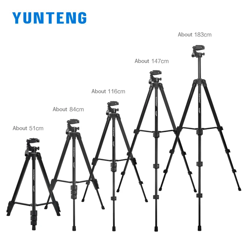 Профессиональный штатив YUNTENG 618N 360° ° Вращающиеся подвески 1 8 метра портативная