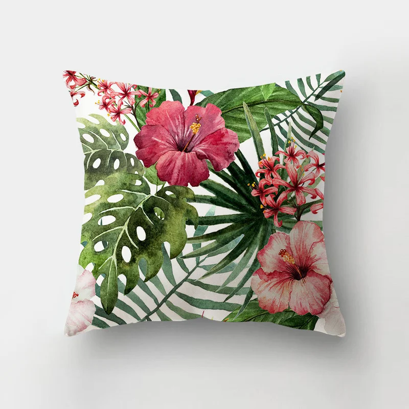 

Тропический чехол из полиэстера, декоративная подушка, чехол с зелеными листьями