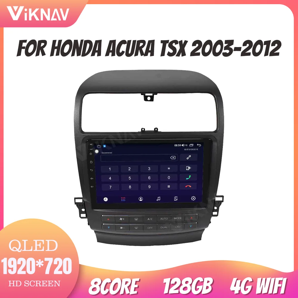 

10 дюймов Android Carplay радио для Honda Acura TSX 2003-2012 управление рулевым колесом навигация GPS Bluetooth DVD мультимедиа
