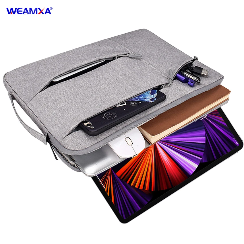 

Tablet Sleeve Case For 2021 iPad Pro 12.9 5th generation Waterproof zipper handbag briefcase iPad pro 12.9 2020 2018 Pouch bag