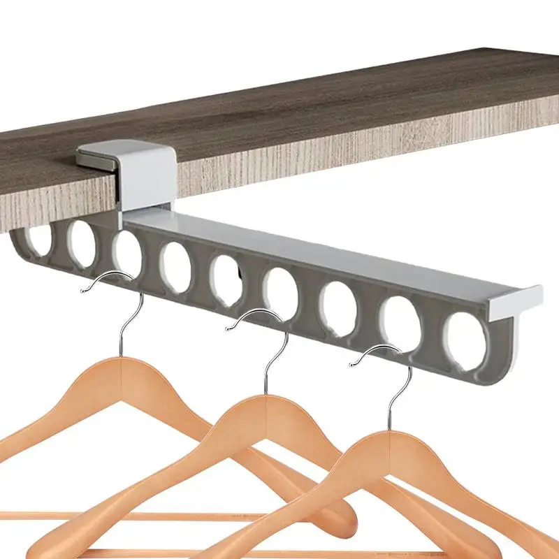 

Adjustable Wardrobe Clothing Rail Top Mount Pull Out Sliding Rail Household Closet Wardrobe Hang Hanging Rod Bags Rail Pull