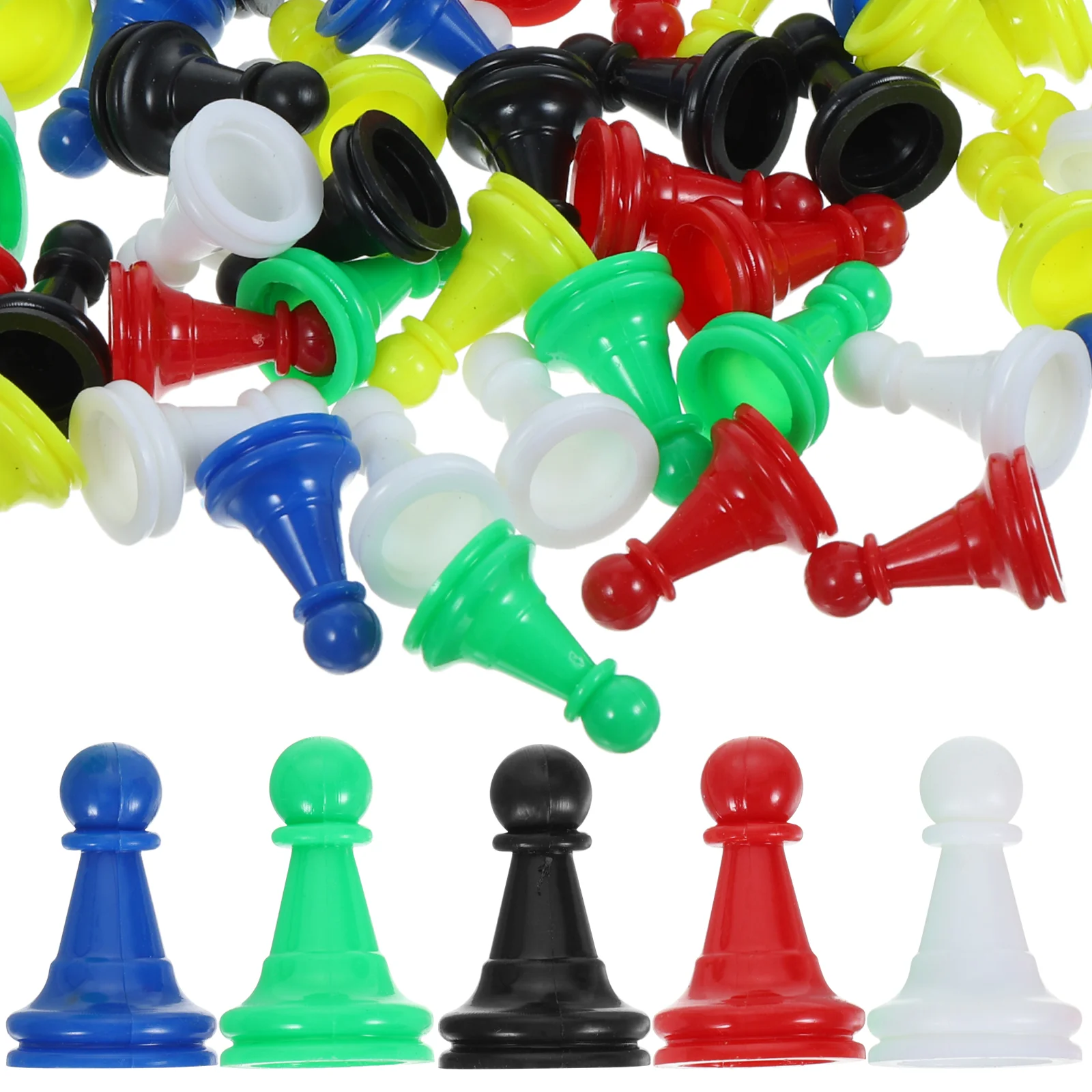 

96 Pcs Hollow Plastic Checkers Game Pawns Chess Markers Travel Board Educational Toy Mini Supplies Component Knight Tokens