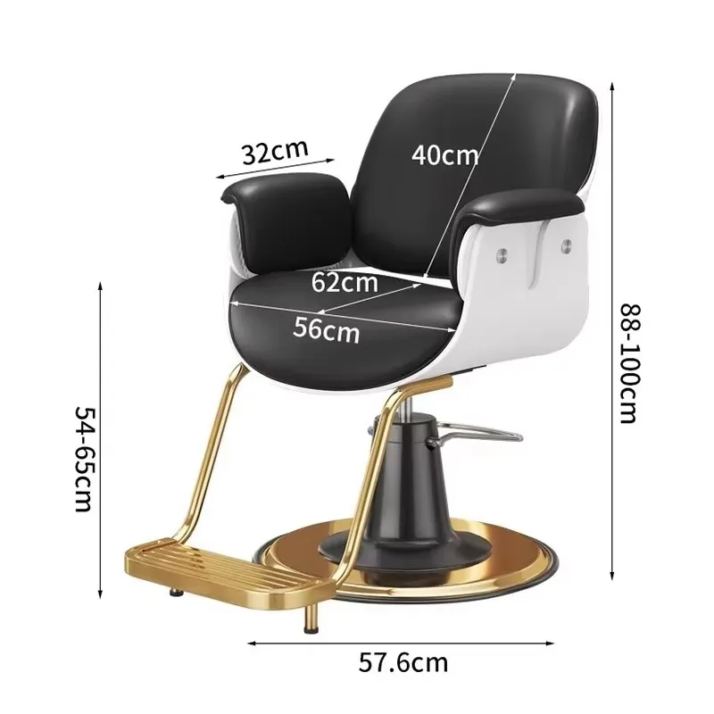 Винтажное кресло для красоты классическое ретро-парикмахерское черное