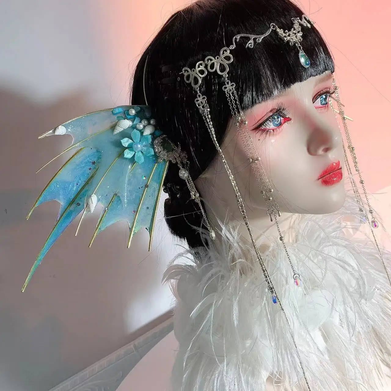 Beautiful Mermaid Ears Hair Accessories Party Favors Elf Ear Cosplay Fairy Dress Up Model Show Studio Photography