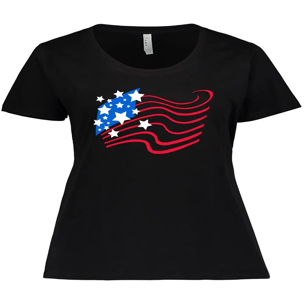 

Stylized American Flag Fourth of July Women`s Plus Size T-Shirt