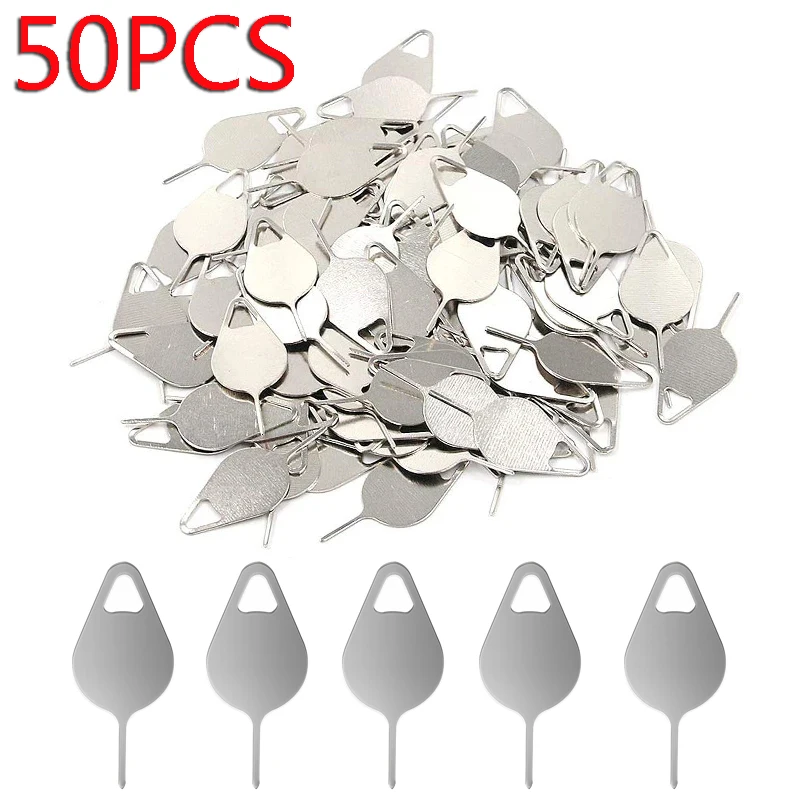 50Pcs Sim Card Tray Removal Eject Pin Key Tool Stainless Steel Needle Universal Smartphone Sim Card Tray Pin Mobile Repair Tool