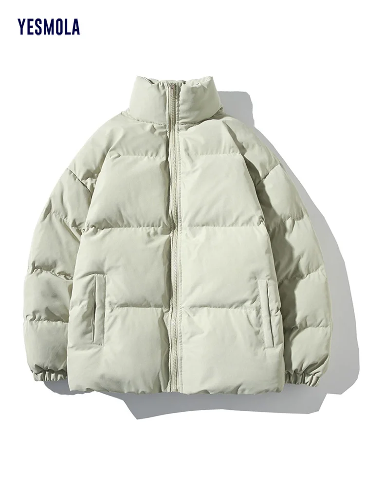 YESMOLA Men's Warm Parkas Streetwear Cotton Coats Slim Male Jackets Solid Windproof Padded Coat Mens Clothing Dropshipping