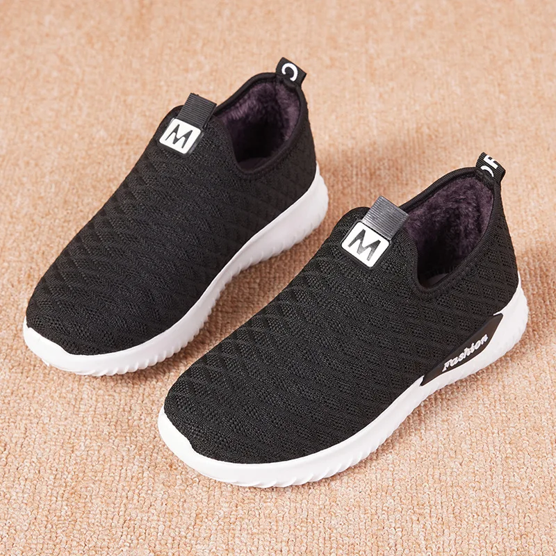 Женские сетчатые кроссовки Вулканизированная подошва Нескользящие вязаные