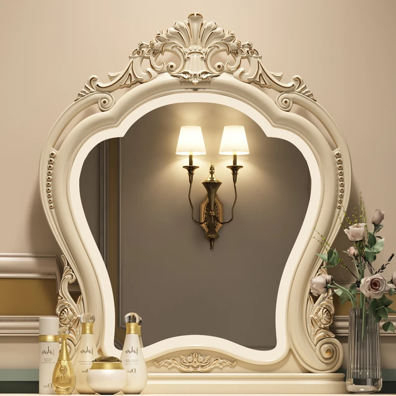 

Luxury Decorative Mirrors Vintage Princess Dressing Bedroom Mirror Cosmetic Handicraft Ozdoby Do Pokoju Room Decoration CY50DM